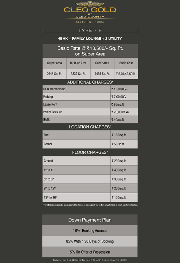 cleo gold noida price list